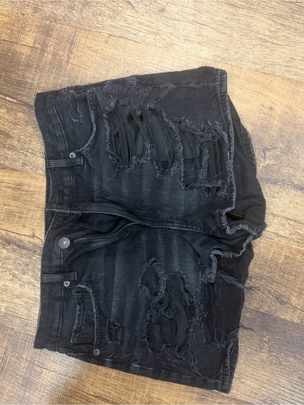 Women’s Black Distressed Denim Jean shorts- Classic Casual Style